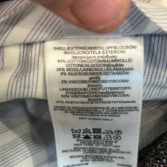 Brooks Brother 1818 Regent Italian Tweed Trousers Grey Wool Silk Cot Bld, 38x31 - Picture 8 of 10